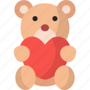 teddy bear, heart, plush, toy, stuffed animal, love, child