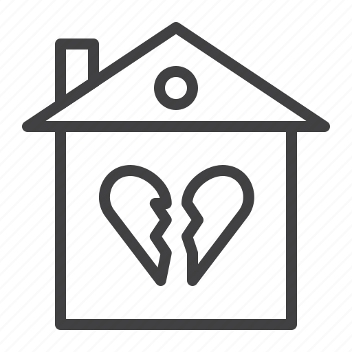Broken, family, house, heart icon - Download on Iconfinder