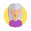avatar, character, female, grandma, mother, people, person 