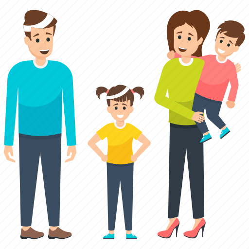 Children, family, happy family, parenthood, parents illustration - Download on Iconfinder