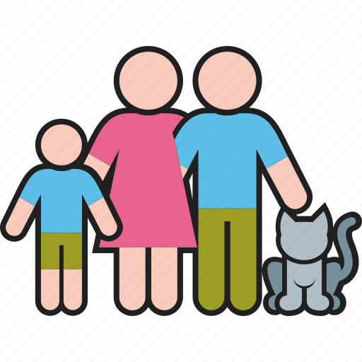 Cat, family, father, mother, parents, pet, son icon - Download on Iconfinder