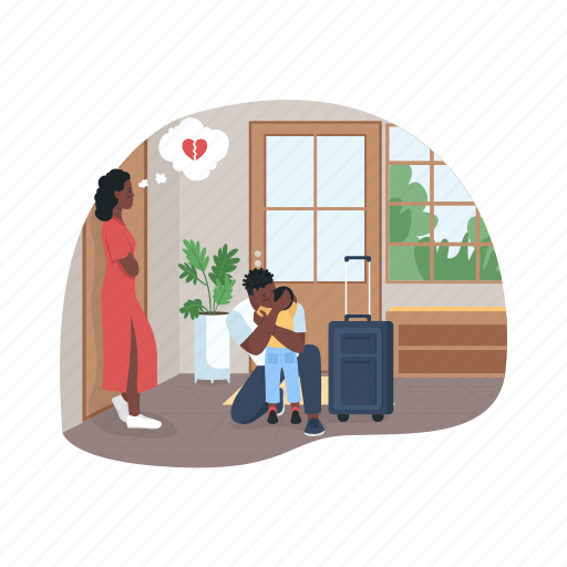 Divorce, family, conflict, breakup, parents, african american illustration - Download on Iconfinder