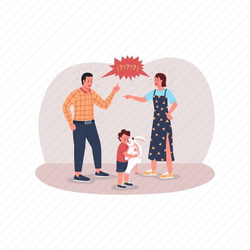 Parents, arguing, child, family, conflict illustration - Download on Iconfinder