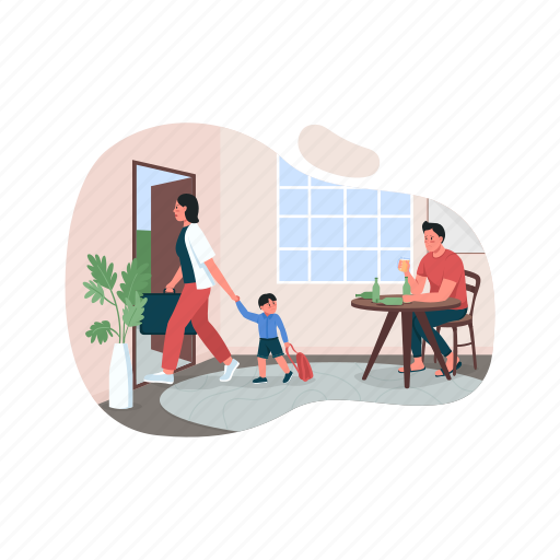 Divorce, family, parent, father, alcoholism illustration - Download on Iconfinder