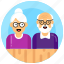 elderly, old age persons, old couple, grandparents, grand persons 