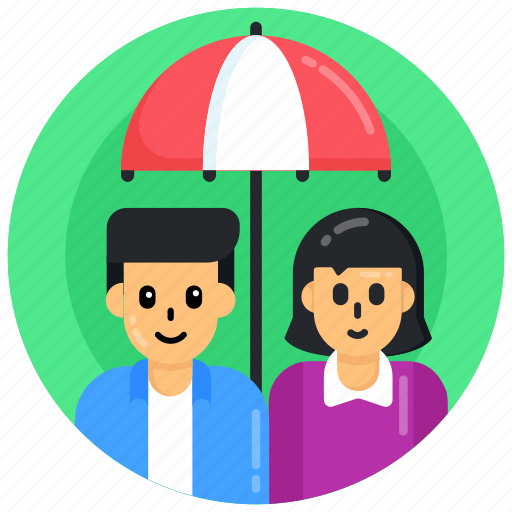 Life insurance, couple insurance, persons insurance, couple protection, umbrella icon - Download on Iconfinder