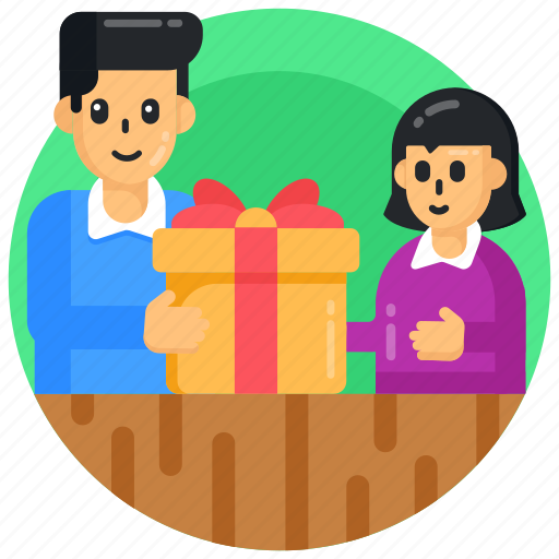 Gift, surprise, siblings gift, give gift, brother giving gift icon - Download on Iconfinder