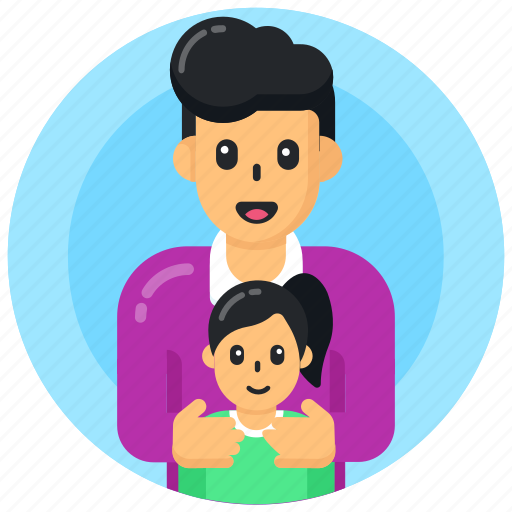 Dad with kid, dad and daughter, fatherhood, family, kid with father icon - Download on Iconfinder
