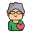 grandmother, old, woman, female, avatar, user 