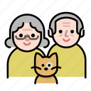 cat, couple, family, grandparents, old, old couple, senior