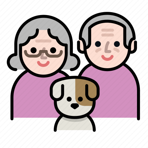 Couple, dog, family, grandparents, old, oldcouple, senior icon - Download on Iconfinder