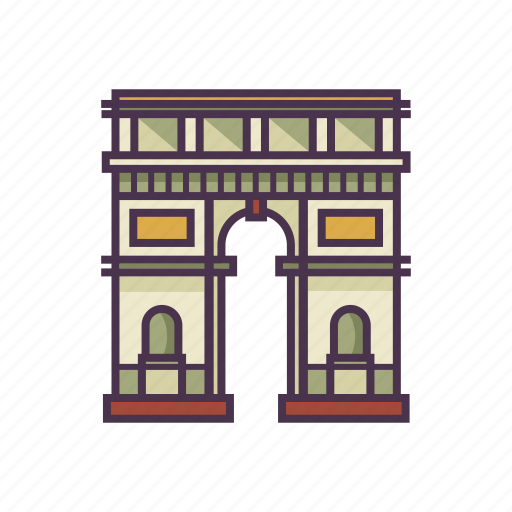 Arc de triomphe, architecture, landmark, monument, paris icon - Download on Iconfinder