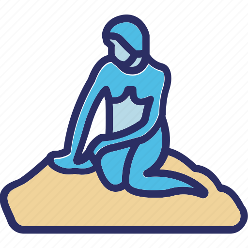 Copenhagen, denmark, little mermaid, mermaid statue icon - Download on Iconfinder
