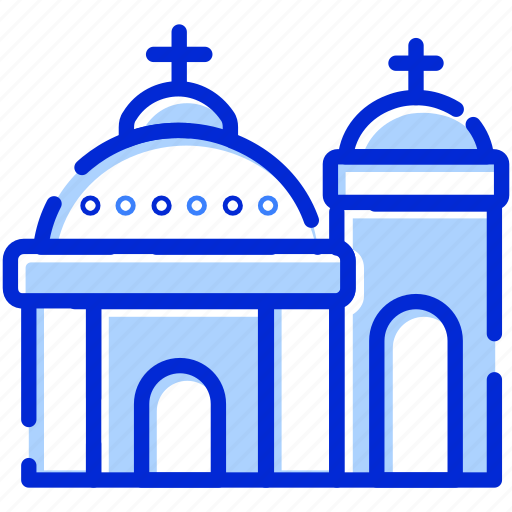 Blue domed, church, greece, santorini icon - Download on Iconfinder