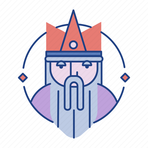 Beard, character, crown, emperor, king, kingdom, medieval icon - Download on Iconfinder