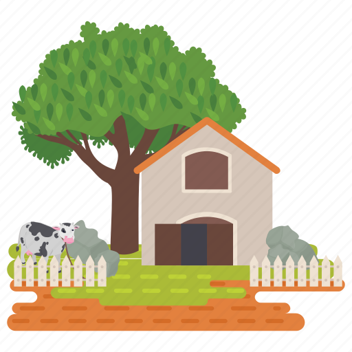 Farm, farm field, farm illustration, farm landscape, farmhouse, farmland, farmyard icon - Download on Iconfinder