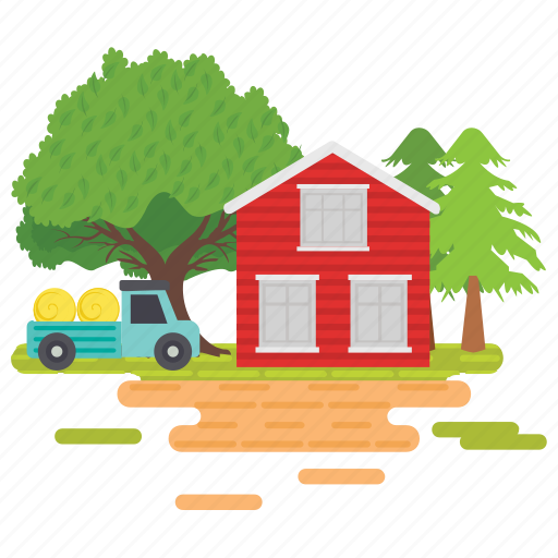 Countryside, farm, farm field, farm illustration, farm scene, farmhouse, farmyard icon - Download on Iconfinder