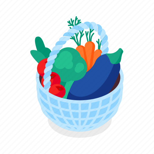 Vegetables, basket, organic, food icon - Download on Iconfinder