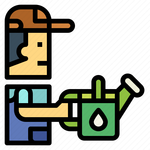 Farmer, agriculturist, gardener, watering, can, farming icon - Download on Iconfinder