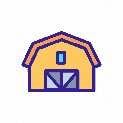 Building, contour, farmhouse, house, linear, rural icon - Download on Iconfinder