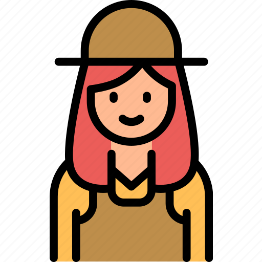 Woman, girl, farmer, field, cartoon, agriculture, female icon - Download on Iconfinder