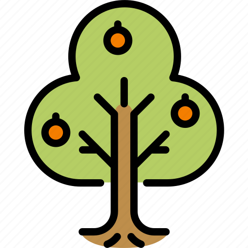Tree, fruit, plant, cultivate, agriculture, farm, cartoon icon - Download on Iconfinder