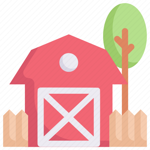Stable, treee, fence, garden, home, wood, building icon - Download on Iconfinder
