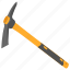pick, mattock, garden, tool, hand, outdoor, gardening, farming, axe 