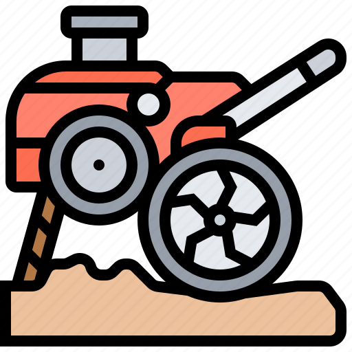 Agriculture, cultivator, farming, plowing, tractor icon - Download on Iconfinder