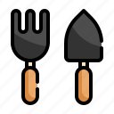 fork, shovel, tool, agriculture, farm, equipment, farming icon
