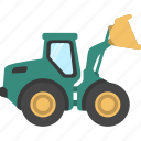 loader, digger, backhoe, bulldozer, excavator, construction, vehicle