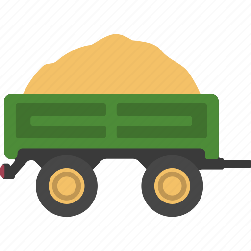 Trailer, vehicle, transport, wagon, tool, farming, agriculture icon - Download on Iconfinder