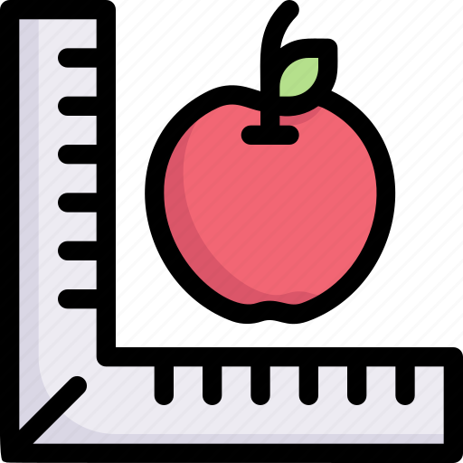 Farming, gardening, agriculture, apple, ruler, measuring, growing icon - Download on Iconfinder