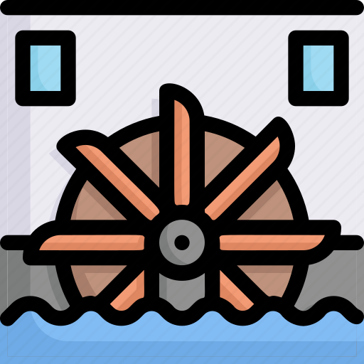 Farming, gardening, agriculture, water mill, waterwheel icon - Download on Iconfinder