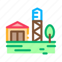 barn, farming, field, house, landscape, tower, wooden