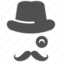 costume, hipster, moustache, party props, top hat
