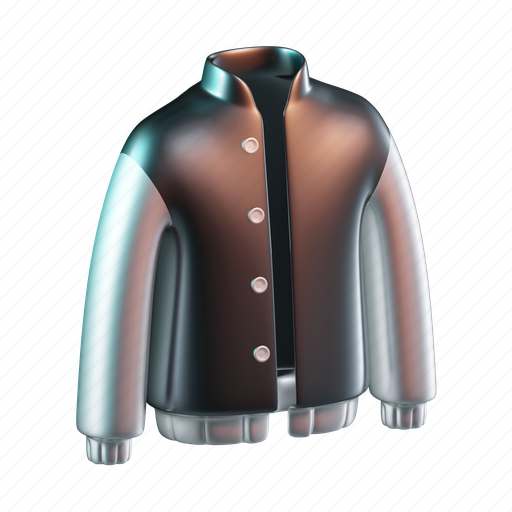 Jacket, clothes, fashion, clothing, varsity, winter 3D illustration - Download on Iconfinder