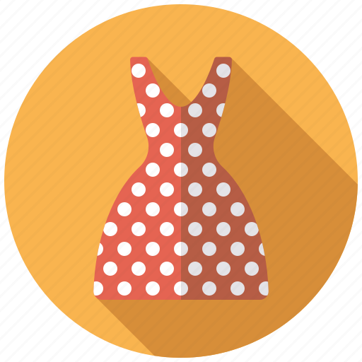 Clothing, dress, fashion, garment, polka dots, wardrobe, women's wear icon - Download on Iconfinder
