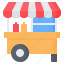 cart, fast, food, shop, stall, stand, street 