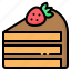 bakery, cake, chocolate, dessert, food, slice, strawberry 