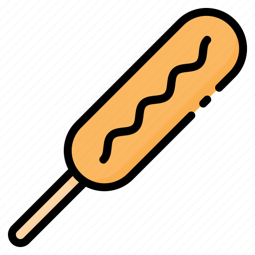 Corndog, fast, food, fried, hotdog, mustard, sausage icon - Download on Iconfinder