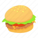 burger, cartoon, dinner, fast, food, hamburger, white