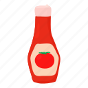 bottle, cartoon, ketchup, plastic, sauce, tomato, white