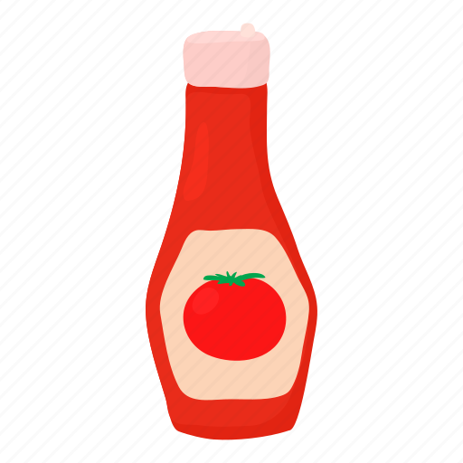 Bottle, cartoon, ketchup, plastic, sauce, tomato, white icon - Download on Iconfinder