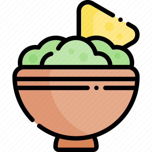Guacamole, mexican food, chips, fast food, junk food, food and restaurant, food icon - Download on Iconfinder