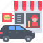 car, worker, burger, signboard, fast, food, street, cafe, restaurant 