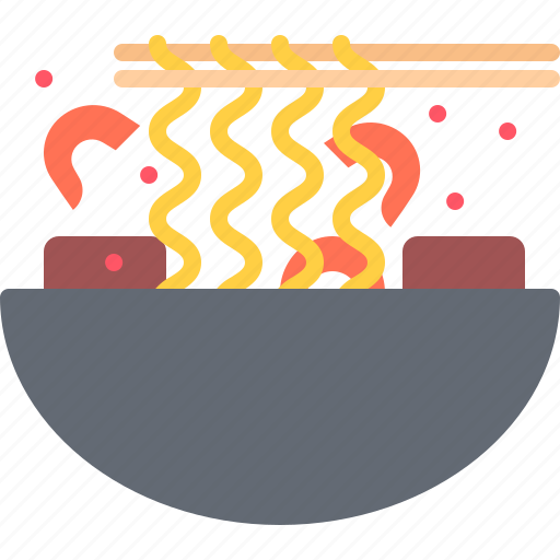 Noodles, meat, shrimp, wok, fast, food, street icon - Download on Iconfinder