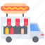 truck, hot, dog, car, fast, food, street, cafe, restaurant 