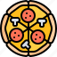 pizza, ham, mushroom, fast, food, street, cafe, restaurant 