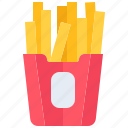 fries, potato, fast, food, street, cafe, restaurant
